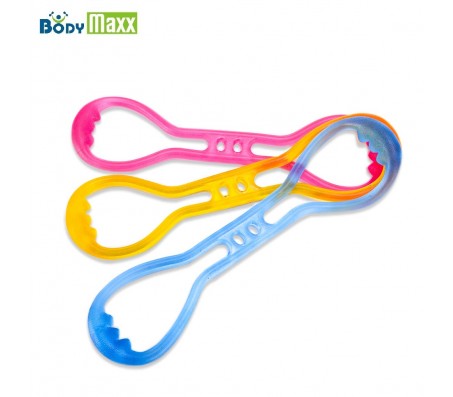 Body Maxx Total Body Finess Stretch Body Toning and Stretching Travel Exercise tube 8 type resistance band exercise tube yoga pull up equipment Yoga Fitness For Men and Women - Multi-coloured 